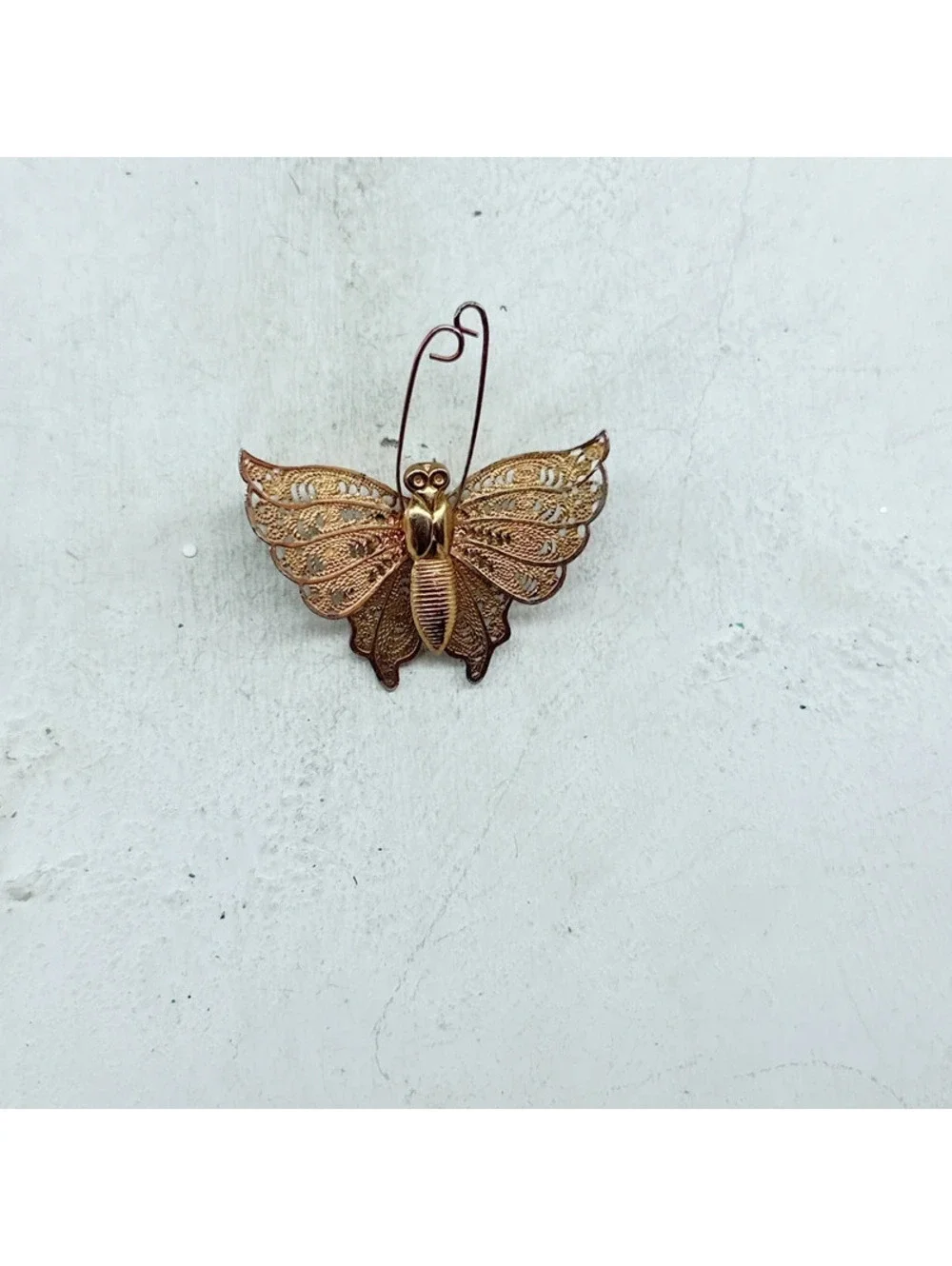 332u. Filigree Butterfly Brooch Vintage
